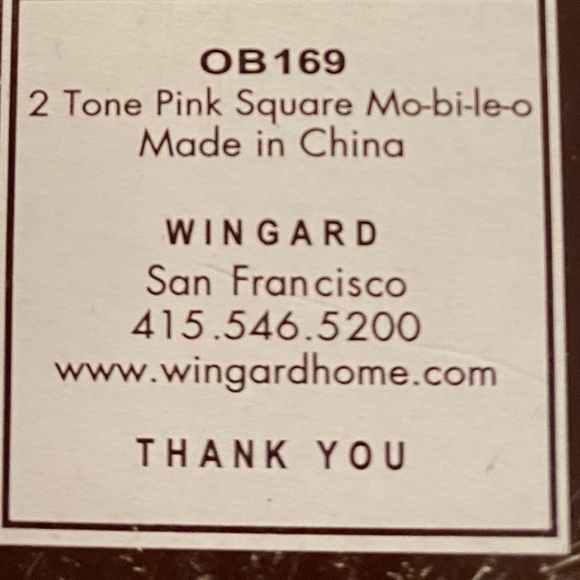 KENNETH WINGARD BUBBLEGUM pink square mobile artwork wall hanging metal rare NEW - Picture 3 of 4
